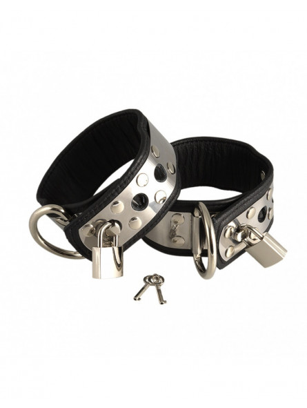 Menottes pour chevilles en cuir et métal Rimba