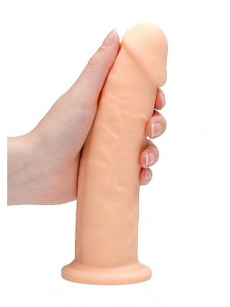 Godemichet sans testicules 19,2 cm REALROCK - blanc prise en main