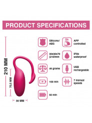 Œuf vibrant connecté Flamingo Magic Motion caractéristique