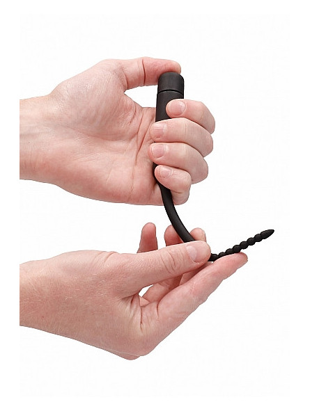 Sonde vibrante en silicone flexible Sonde vibrante en silicone Bullet Plug With Beaded Tip Ouch!