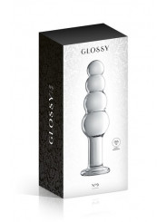 Plug en verre Glossy Toys transparent packaging